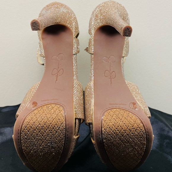 Jessica Simpson High Heel Sparkle Gold Champagne 7.5 - Picture 3 of 9